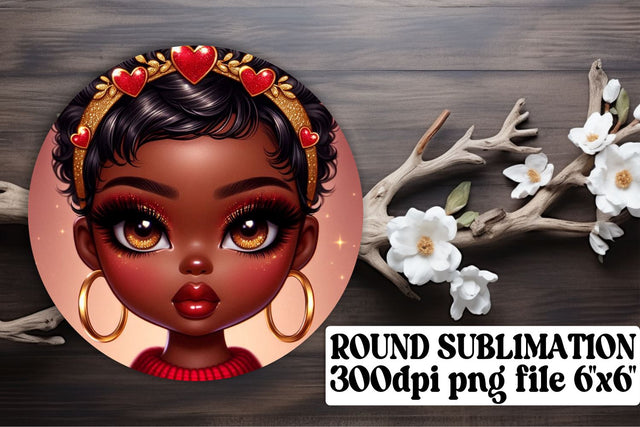 Fun keychain PNGs, ready for stylish circle designs! , Love Girl Sublimation afrosvg 