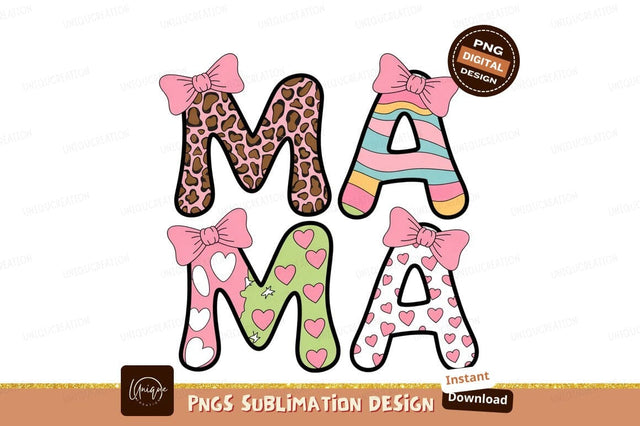 Fun Mama Design With Bows Art Sublimation Designangry 