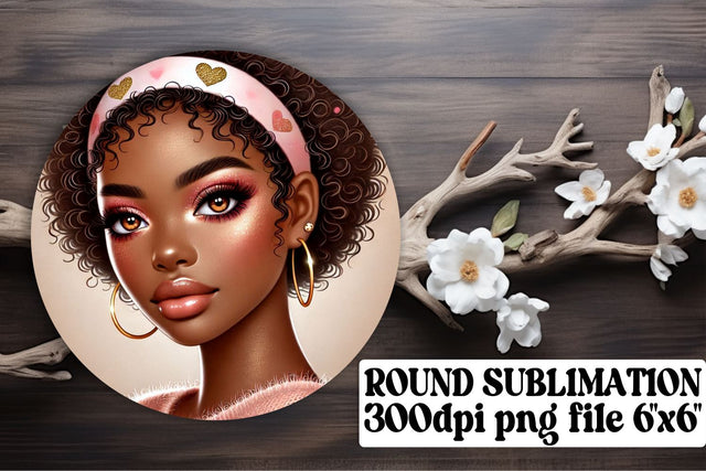 Fun round designs for custom keychains, sublimation-ready! , Love Girl Sublimation afrosvg 