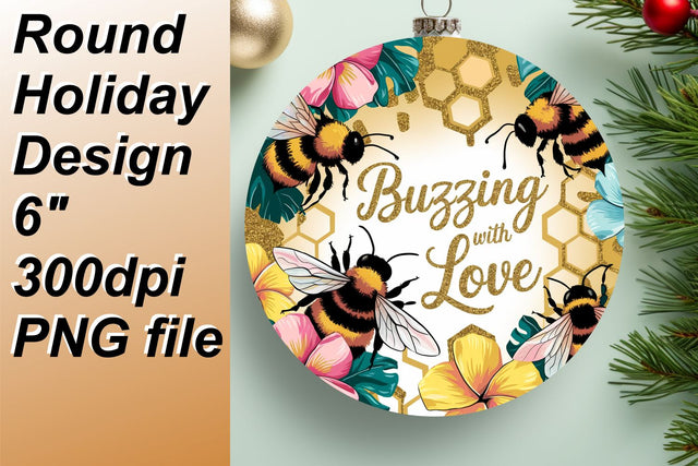 Fun round designs for eye-catching keychains, perfect for personalization., Bee Sublimation HoodArtCraft 