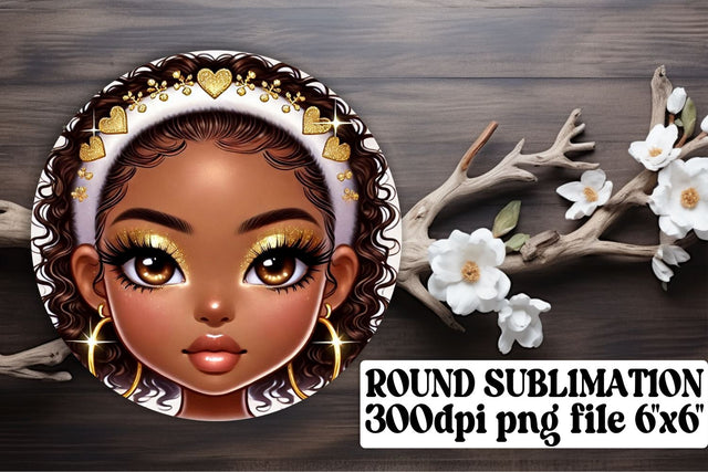 Fun round designs, ideal for keychain sublimation projects! , Love Girl Sublimation afrosvg 