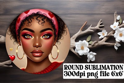 Fun round designs, ideal for keychain sublimation projects! , Love Girl Sublimation afrosvg 