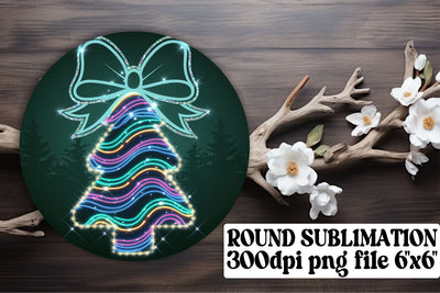 Fun round designs, ideal for keychain sublimation projects! , Neon Xmas Sublimation afrosvg 