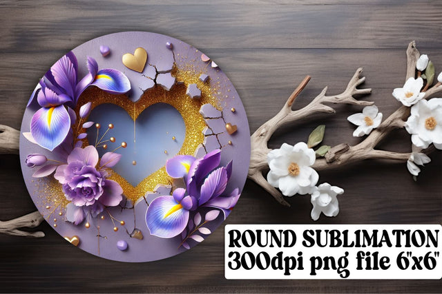 Fun round designs, ready for stylish keychain sublimation! , 3D Heart Sublimation afrosvg 