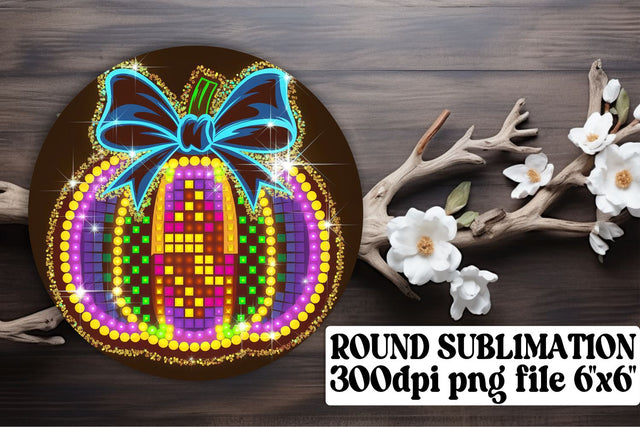 Fun round PNG files, great for keychain sublimation ideas! , Neon Fall Sublimation afrosvg 