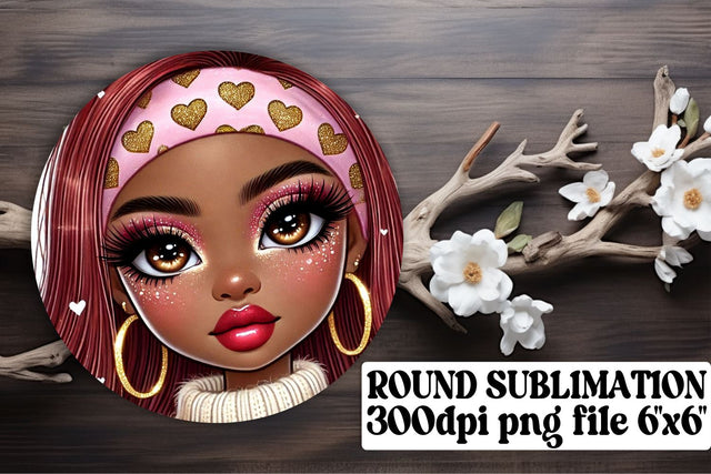 Fun round PNGs for custom keychains, perfect for sublimation! , Love Girl Sublimation afrosvg 
