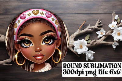 Fun round PNGs for unique keychains, perfect for sublimation! , Love Girl Sublimation afrosvg 
