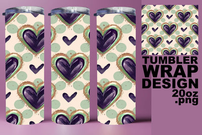 Fun tumbler wrap, high-quality PNG for unique designs! , Heart Sublimation HoodArtCraft 