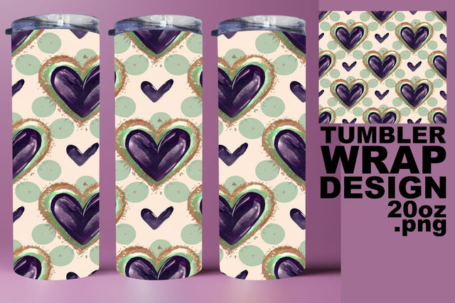 Fun tumbler wrap, high-quality PNG for unique designs! , Heart Sublimation HoodArtCraft 