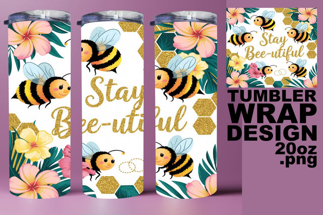 Fun tumbler wrap, ideal for sublimation projects! , Bee Sublimation HoodArtCraft 