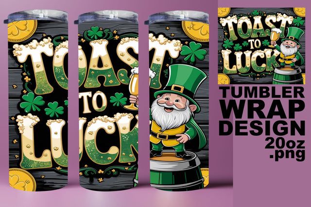 Fun tumbler wrap, ideal for sublimation projects! , St Patrick Sublimation HoodArtCraft 
