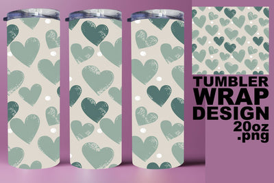 Fun tumbler wrap, ideal for unique projects! , Heart Sublimation HoodArtCraft 