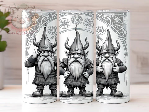 Fun Viking Gnomes Norse Mythology Tumbler, Fun Gnome Wrap, 20oz Sublimation Tumbler, Gnome Gift, Norse Mythology Decor, Cute Viking Drinkware, Whimsical Tumbler Sublimation Lara' s Designs 
