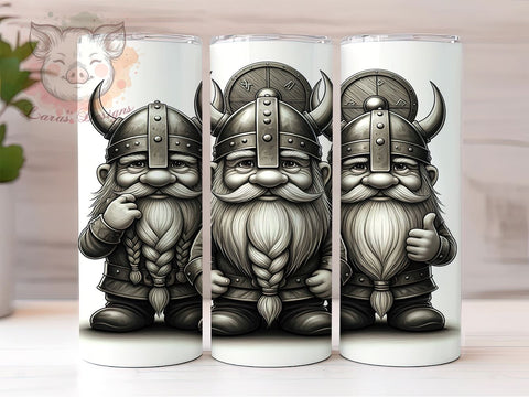 Fun Viking Gnomes Norse Mythology Tumbler, Fun Gnome Wrap, 20oz Sublimation Tumbler, Gnome Gift, Norse Mythology Decor, Cute Viking Drinkware, Whimsical Tumbler Sublimation Lara' s Designs 