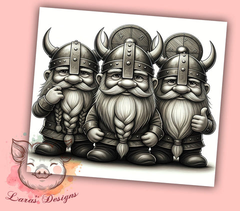 Fun Viking Gnomes Norse Mythology Tumbler, Fun Gnome Wrap, 20oz Sublimation Tumbler, Gnome Gift, Norse Mythology Decor, Cute Viking Drinkware, Whimsical Tumbler Sublimation Lara' s Designs 