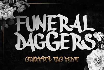 Funeral Daggers - Horror Graffiti Font Font Mozzatype 