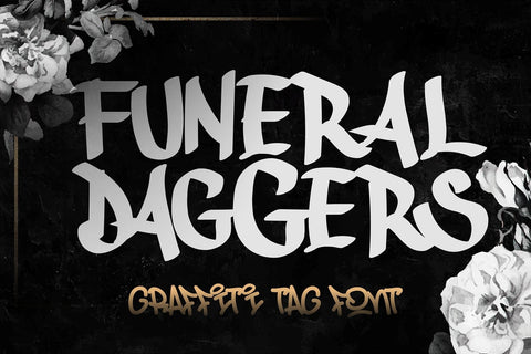 Funeral Daggers - Horror Graffiti Font Font Mozzatype 