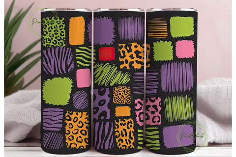 Funky Animal Print 20oz Tumbler Wrap Sublimation PixelChick 