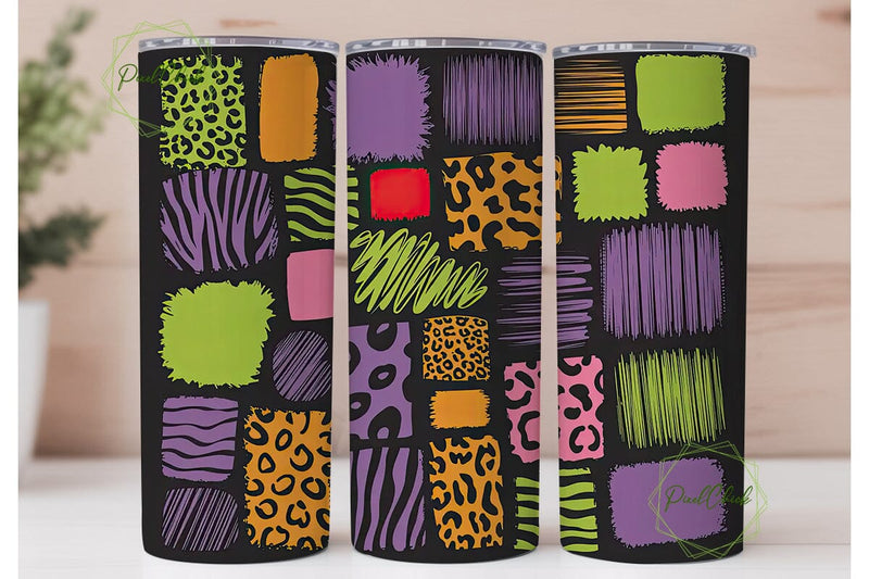 Funky Animal Print 20oz Tumbler Wrap Sublimation PixelChick 