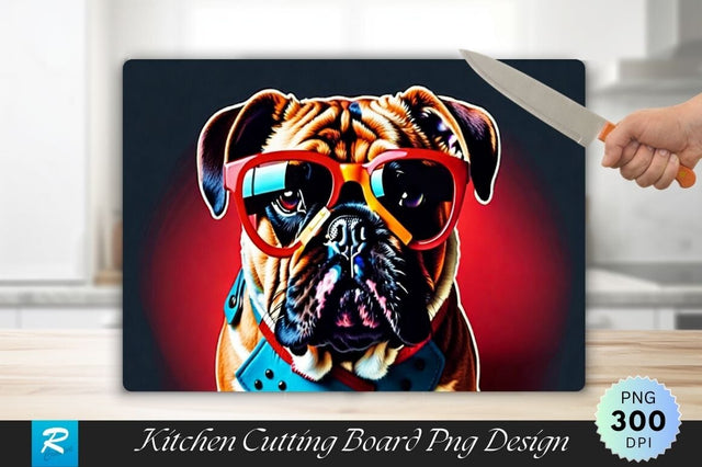 Funky Bulldog Cutting Board Sublimation Regulrcrative 