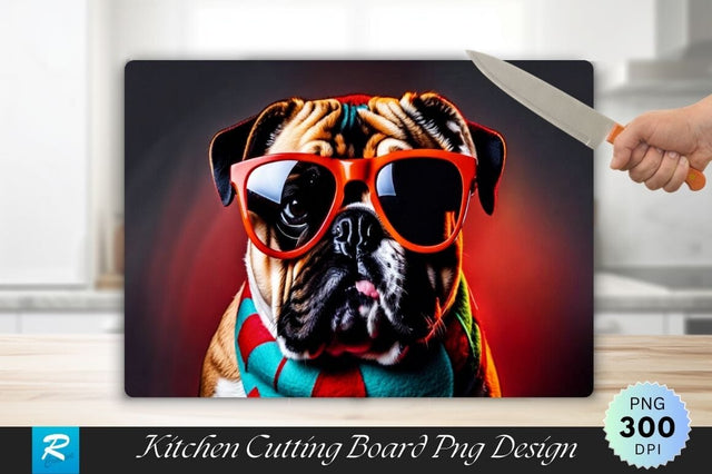 Funky Bulldog Cutting Board Sublimation Regulrcrative 