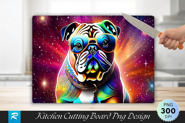 Funky Bulldog Cutting Board Sublimation Regulrcrative 