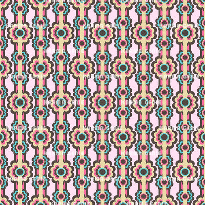 Funky Colorful Retro Flowers Mid Century Floral Pattern Digital Paper Digital Pattern Karma Genie Graphics 