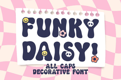 Funky Daisy - All-Caps Decorative Font Font Jyllyco 