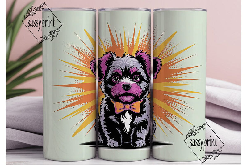 Funky Pup 20oz Tumbler Wrap Sublimation sassyprint 