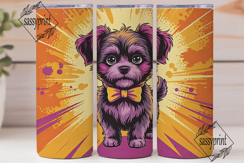 Funky Pup 20oz Tumbler Wrap Sublimation sassyprint 
