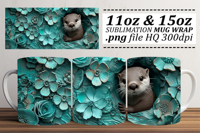 Funny 3D Animal-Inspired Mug Decorations Sublimation afrosvg 