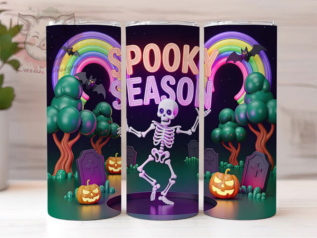 Funny 3D Skeleton Halloween Tumbler, 3D Skeleton Wrap, Halloween Spooky Cup, 20oz Sublimation Design, Spooky Season Tumbler, Humorous Halloween Gift, Skeleton Party Tumbler Sublimation Lara' s Designs 