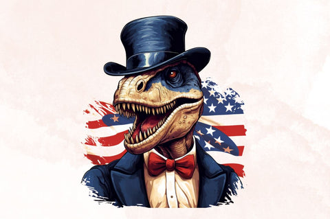 Funny 4th of July T-rex Sublimation clipart Bundle SVG Designangry 
