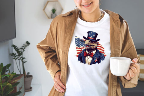 Funny 4th of July T-rex Sublimation clipart Bundle SVG Designangry 