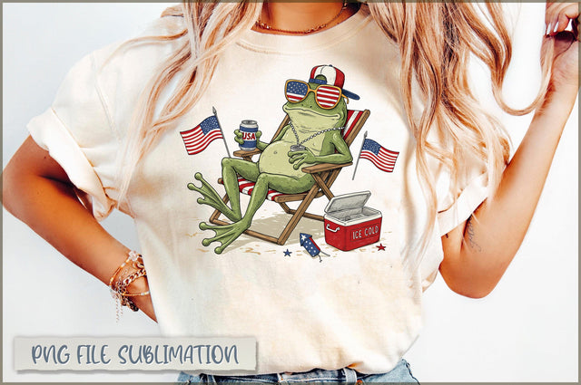 Funny 4th of July USA Patriotic Frog Sublimation Sublimation Shetara Begum 