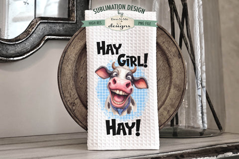 Funny and Sarcastic Cows Sublimation Kitchen Dish Towel Designs Sublimation Ewe-N-Me Designs 