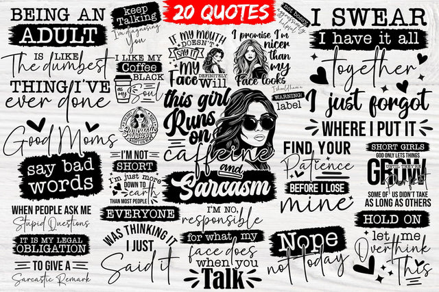 Funny and Sarcastic SVG Bundle - Create Hilarious Shirts with Silhouette or Cricut! SVG TonisArtStudio 