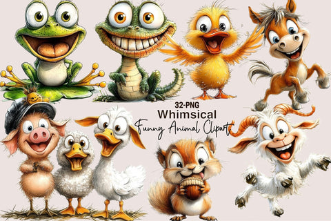 Funny Animal Clipart Bundle Sublimation SVGArt 