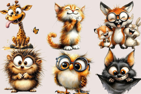 Funny Animal Clipart Bundle Sublimation SVGArt 