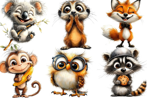 Funny Animal Clipart Bundle Sublimation SVGArt 