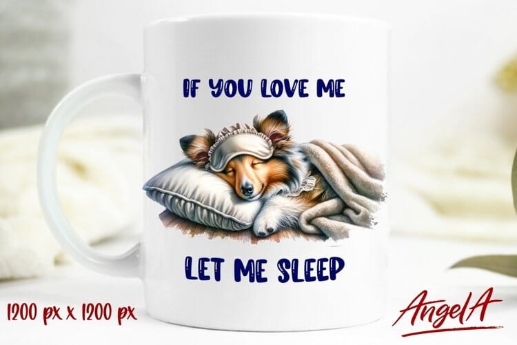 Funny animal mug / sleeping dog, springer spaniel / quote Sublimation Angelina Semenova 