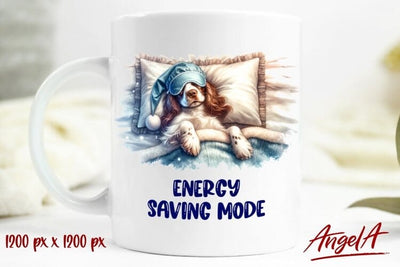 Funny animal mug / sleeping dog, springer spaniel / quote Sublimation Angelina Semenova 