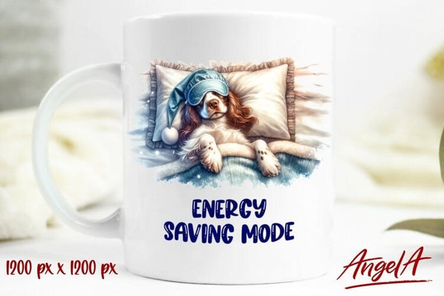Funny animal mug / sleeping dog, springer spaniel / quote Sublimation Angelina Semenova 