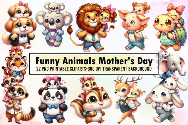 Funny Animals Mother's Day Sublimation Sublimation designartist 