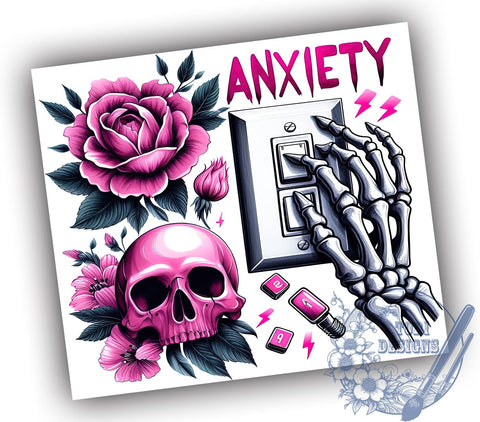 Funny Anxiety 20oz Skinny Tumbler, Overstimulated Mama Tumbler Png, Straight & Tapered Tumbler Wrap, Instant Digital Download Sublimation ToriDesigns 