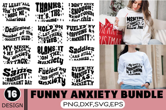 FUNNY ANXIETY SVG BUNDLE SVG Angelina750 