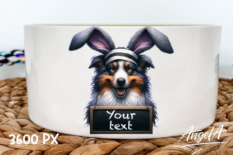 Funny Australian shepherd clipart / Easter dog / bad bunny Sublimation Angelina Semenova 