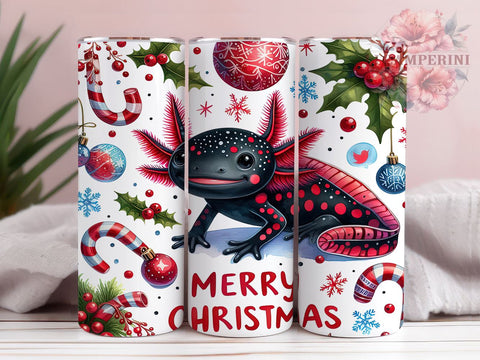 Funny Axolotl Tumbler Wrap, Christmas Axolotl Design, Candy Cane Tumbler Wrap, Merry Christmas Tumbler, 20oz Sublimation Wrap, Cute Holiday Drinkware, Digital Download Sublimation Li Zamperini 