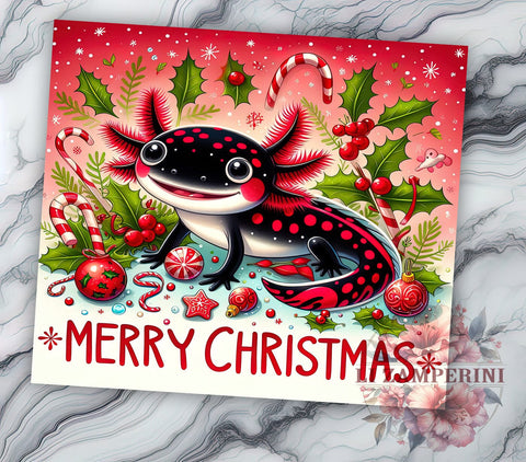 Funny Axolotl Tumbler Wrap, Christmas Axolotl Design, Candy Cane Tumbler Wrap, Merry Christmas Tumbler, 20oz Sublimation Wrap, Cute Holiday Drinkware, Digital Download Sublimation Li Zamperini 