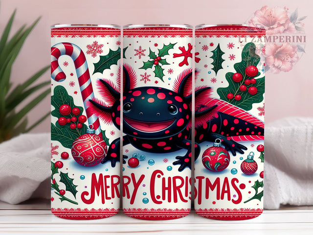 Funny Axolotl Tumbler Wrap, Christmas Axolotl Design, Candy Cane Tumbler Wrap, Merry Christmas Tumbler, 20oz Sublimation Wrap, Cute Holiday Drinkware, Digital Download Sublimation Li Zamperini 